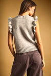 RUFFLE SLEEVE SWEATER