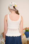 EMBROIDERED FLORAL SCOOP NECK TOP