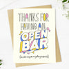 OPEN BAR WEDDING CARD