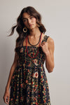 FLORAL TIERED MIDI DRESS