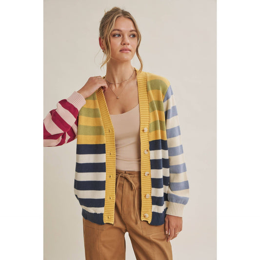 MULTI STRIPE CARDIGAN