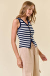 KNIT BUTTON FRONT TANK