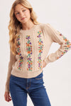 VINTAGE FLORAL KNIT SWEATER
