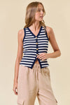 KNIT BUTTON FRONT TANK