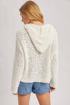 POPCORN KNIT HOODED SWEATER