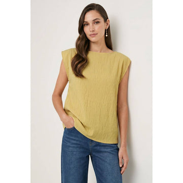 SATIN BOAT NECK BLOUSE
