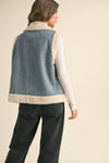 SHERPA CONTRASTED DENIM VEST JACKET