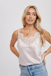 SILKY LACE TRIM CAMISOLE
