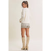 LACE TRIM BRUSHED SWEATER