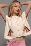 WESTERN CROPPED CREW CARDIGAN