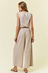 V-NECK WIDE LEG JUMPSUIT