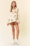 ANIMAL PRINT BUTTON DOWN