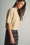 FAUX-FUR CROPPED SWEATER