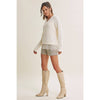 LACE TRIM BRUSHED SWEATER