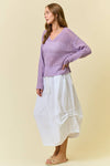 V-NECK OPEN KNIT SWEATER