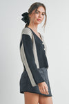 COLOR BLOCK CARDIGAN