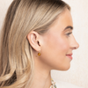 GLASS TOPAZ GOLD EARRINGS