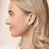 GLASS TEAL GOLD EARRINGS