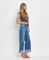 HIGH RISE CUFFED WIDE JEANS