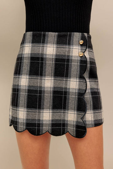 WOVEN PLAID SKORT