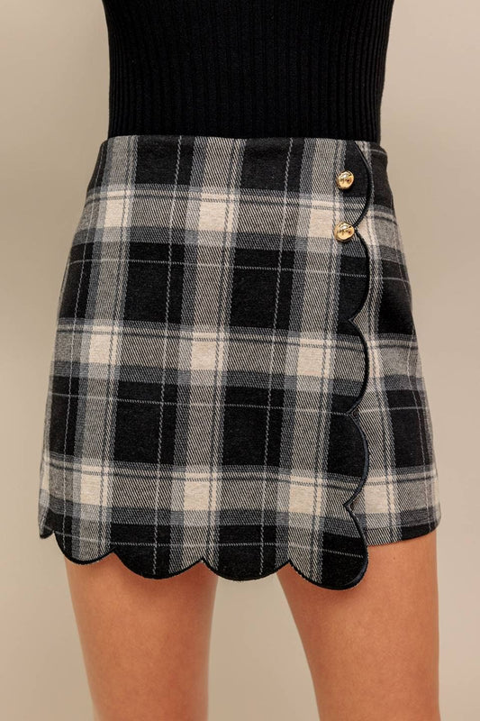 WOVEN PLAID SKORT