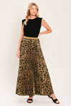 LEOPARD PLEATED SKIRT