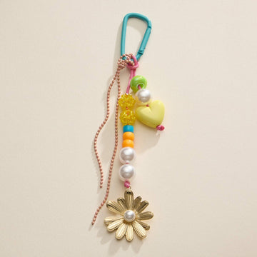 FLORAL BEADED BAG CHARM