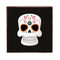 CANDY SKULL WOOD BLOCK
