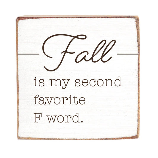FALL F WORD WOOD BLOCK
