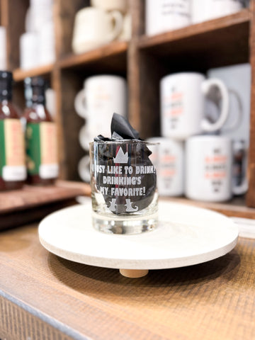 DRINKING'S MY FAV ROCKS GLASS