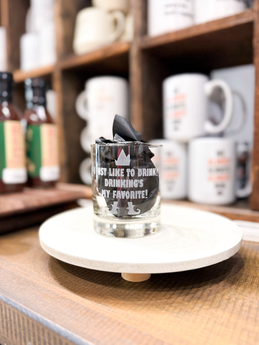 DRINKING'S MY FAV ROCKS GLASS