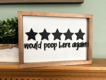 WOULD POOP 8x12 FRAMED