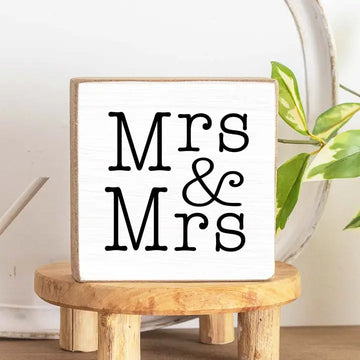 MRS & MRS WOOD BLOCK