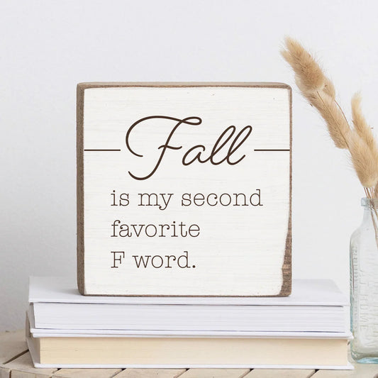 FALL F WORD WOOD BLOCK