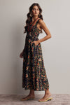 FLORAL TIERED MIDI DRESS