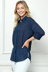 OVERSIZE SHEER BUTTON DOWN TOP