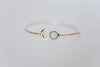 GEMSTONE SUN AND MOON OPEN BRASS BANGLE BRACELET