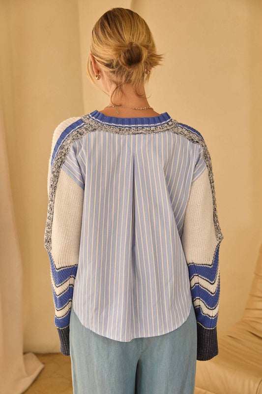 RELAXED CONTRAST KNIT SWEATER