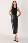 FAUX LEATHER PENCIL SKIRT
