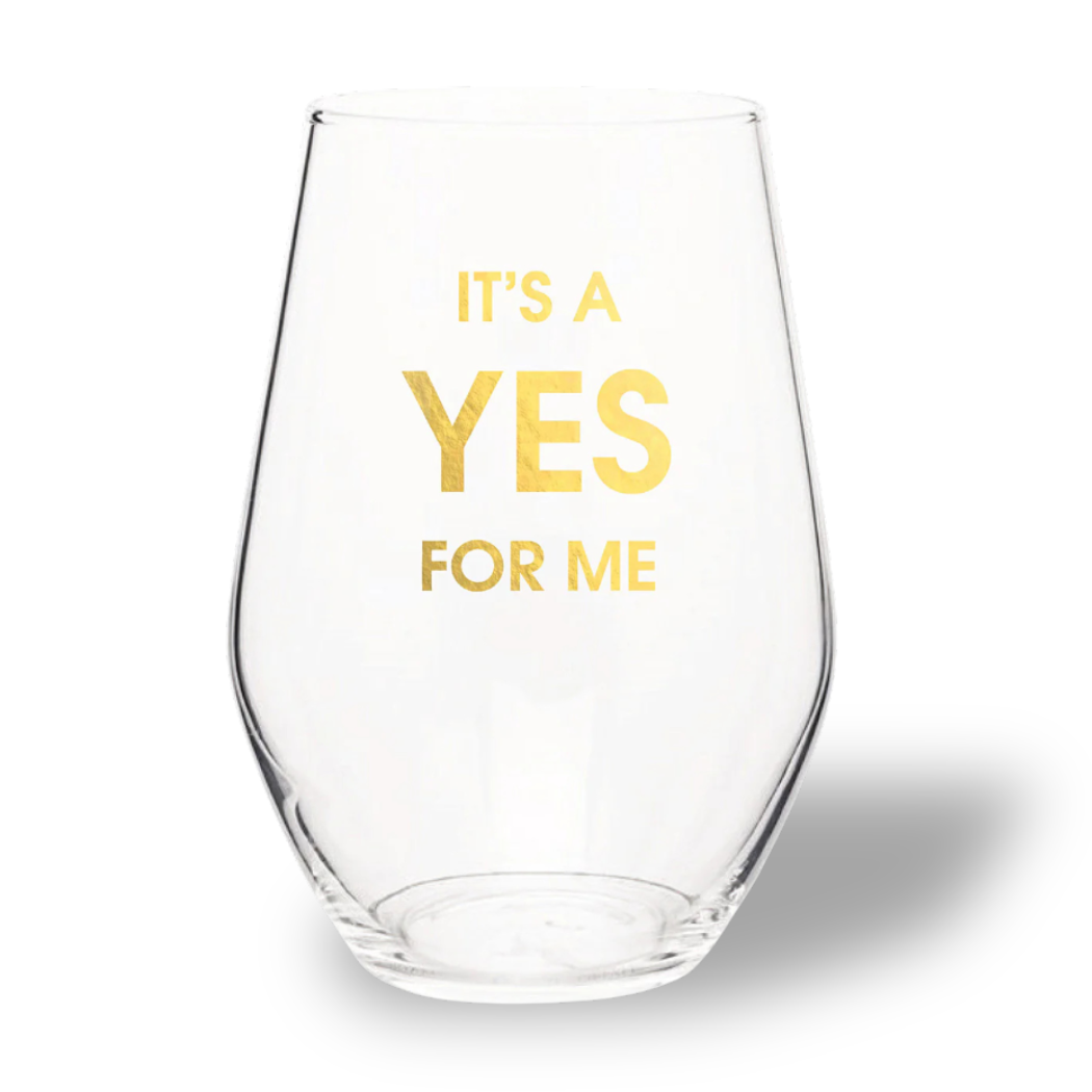 IT'S A YES WINE Stemless Wine Glass