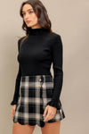 WOVEN PLAID SKORT