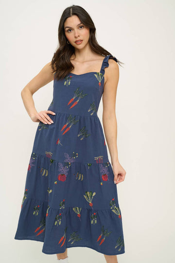VEGGIE GARDEN EMBROIDERED DRESS