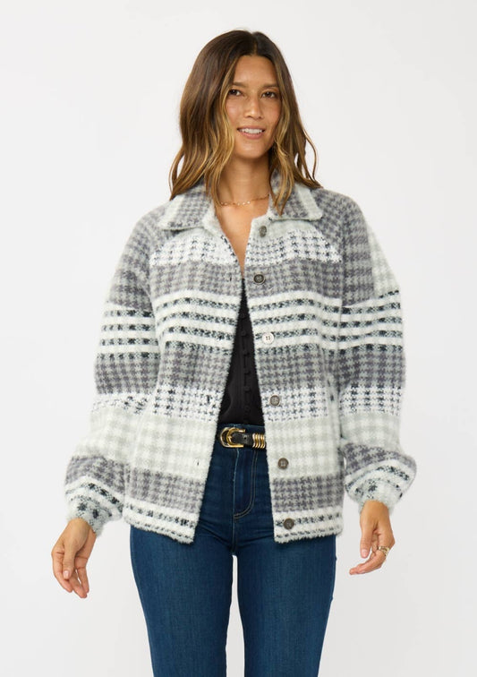 PLAID BOMBER COATIGAN
