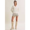 LACE TRIM BRUSHED SWEATER