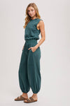 SLEEVELESS KNIT ACTIVE JUMPSUIT