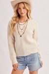 CROCHET LACE BACK SWEATER
