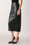 FAUX LEATHER PENCIL SKIRT