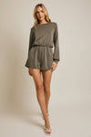 ROUND NECK BACK TIE ROMPER