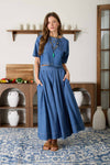 ROUND NECK DENIM CROP TOP