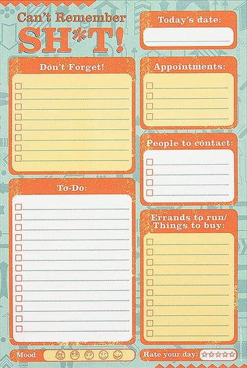 CAN'T REMEMBER SH*T  NOTE PADS